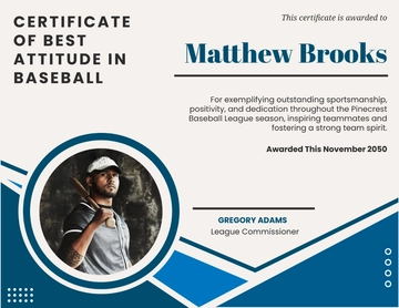 Best Attitude in Baseball Certificate Template - Download | Template.net