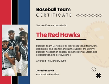 Aesthetic Baseball Team Certificate Template - Edit Online & Download