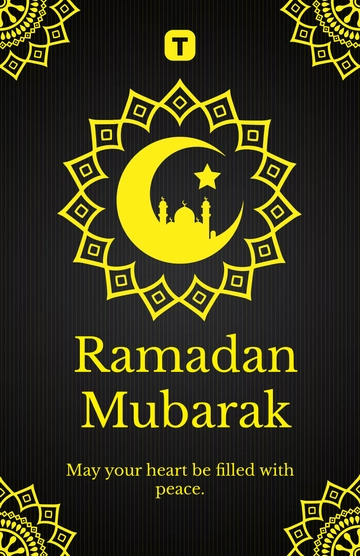 Black & Yellow Ramadan Poster Template - Edit Online & Download