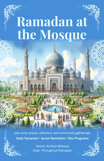 Ramadan Mosque Poster Template - Edit Online & Download
