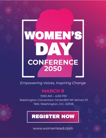 Women's Day Conference Flyer Template - Edit Online & Download
