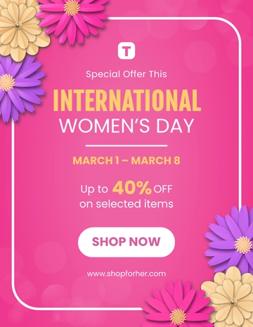 Colorful Women's Day Marketing Flyer Template - Edit Online & Download