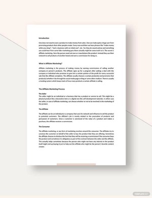 Affiliate Marketing White Paper Template