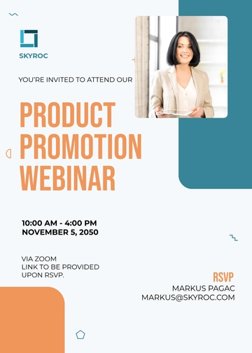 Product Promotion Webinar Invitation Template - Edit Online & Download