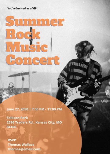 Modern Rock Music Invitation Template - Edit Online & Download