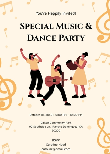 Music and Dance Invitation Template - Edit Online & Download
