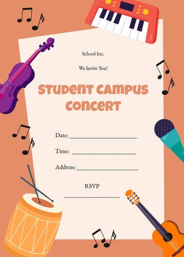 Blank School Music Invitation Template - Edit Online & Download