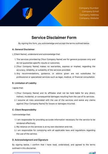 Service Disclaimer Template - Edit Online & Download
