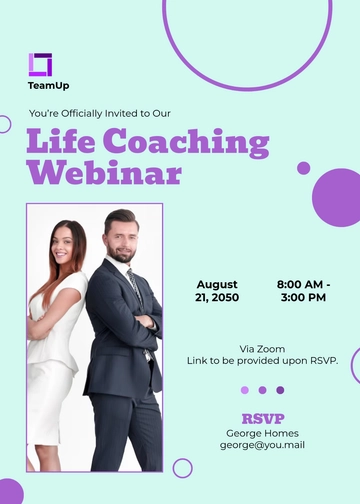 Life Coaching Webinar Invitation Template - Edit Online & Download