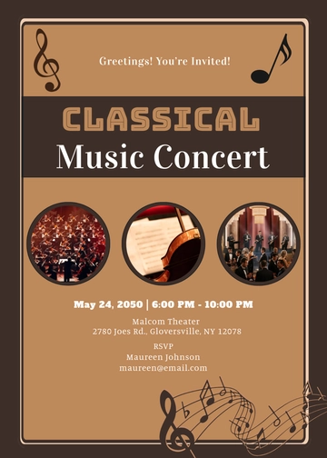 Classical Music Invitation Template - Edit Online & Download