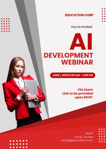 Red and White Online Course Webinar Invitation Template - Edit Online & Download