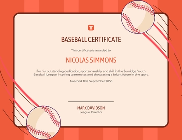 Youth Baseball Certificate Template - Edit Online & Download