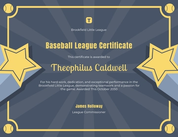 Little League Baseball Certificate Template - Edit Online & Download