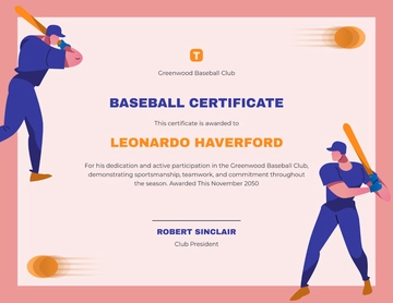 Baseball Participation Certificate Template - Edit Online & Download