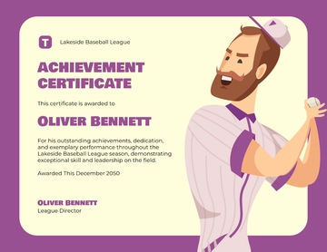 Achievement Certificate for Baseball Template - Edit Online & Download
