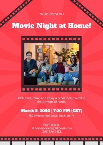 Home Movie Night Invitation Template - Download | Template.net
