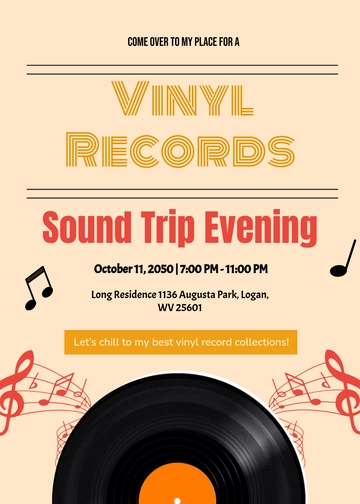 Vinyl Record Music Invitation Template - Edit Online & Download