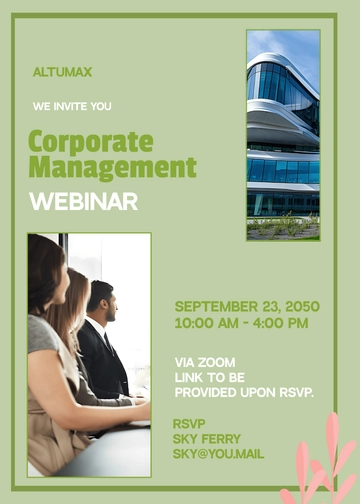 Green Corporate Webinar Invitation Template - Edit Online & Download