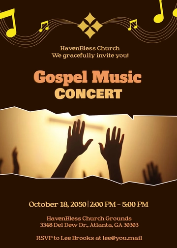Spiritual Gospel Music Invitation Template - Edit Online & Download