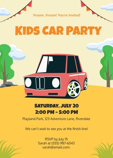 Creative Kids Car Invitation Template - Edit Online & Download