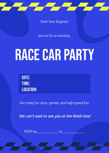 Blank Race Car Invitation Template - Edit Online & Download