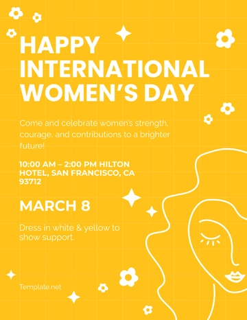 White and Yellow Women’s Day Flyer Template - Edit Online & Download