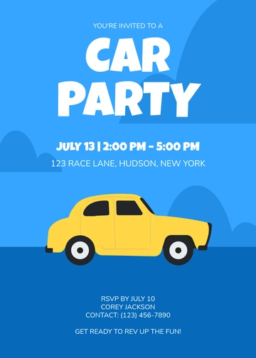 Boy Car Invitation Template - Edit Online & Download