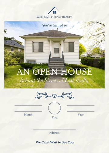 Blank Open House Invitation Template with Greeting - Edit Online & Download