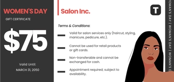 Women's Day Gift Certificate Template - Edit Online & Download