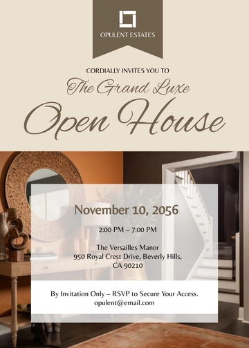 Luxury Open House Invitation Template - Edit Online & Download