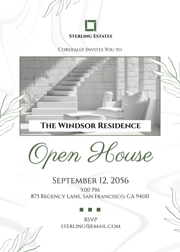Elegant Open House Invitation Template - Edit Online & Download