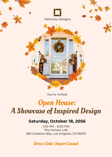 Fall-Themed Open House Invitation Design Template - Edit Online & Download