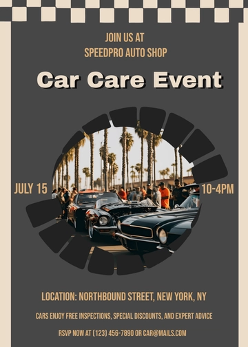 Simple Car Auto Shop Invitation Template - Edit Online & Download