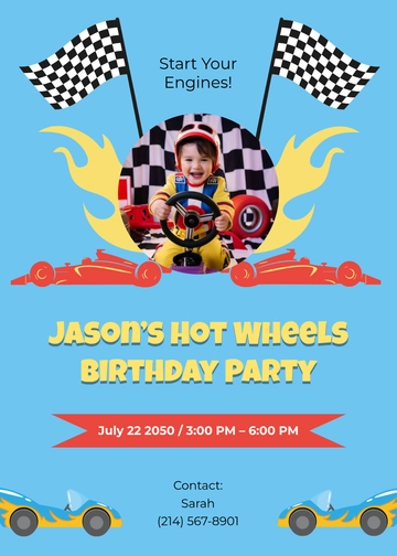 Hot Wheels Car Invitation Template - Edit Online & Download