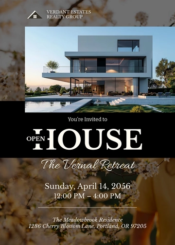 Custom Spring Open House Invitation Template - Edit Online & Download