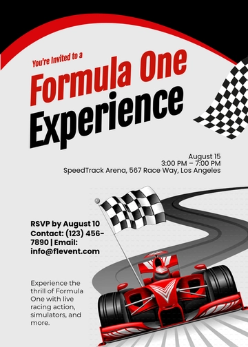 Formula One Car Invitation Template - Edit Online & Download