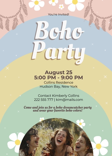 Colorful Boho Dreamcatcher Invitation Template - Edit Online & Download