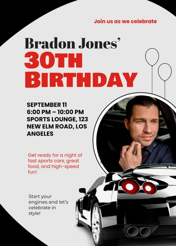 Sports Car Invitation Design Template - Edit Online & Download