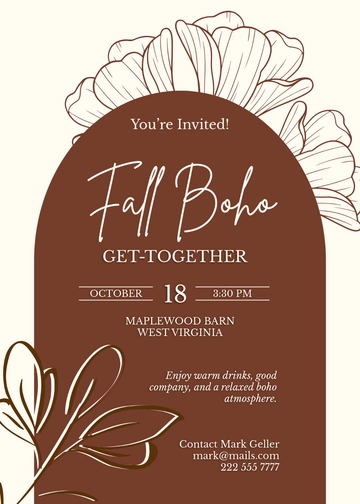 Minimalist Fall Boho Invitation Template - Edit Online & Download
