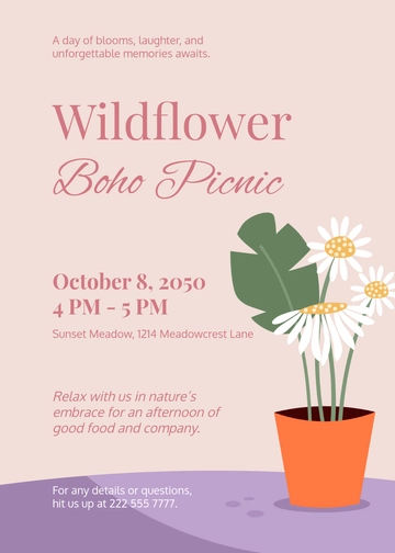 Wildflower Boho Invitation Template - Edit Online & Download
