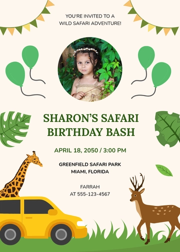 Safari Car Invitation Template - Edit Online & Download