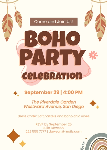 Pastel Boho RSVP Invitation Template - Edit Online & Download