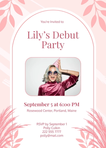Pink Debut Boho Invitation Template - Edit Online & Download