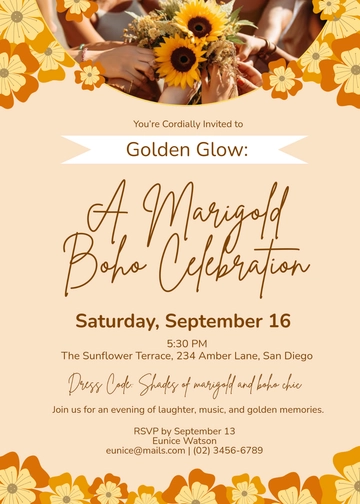 Marigold Boho Invitation Template - Edit Online & Download
