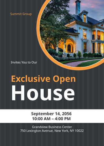 Professional Open House Announcement Invitation Template - Edit Online & Download