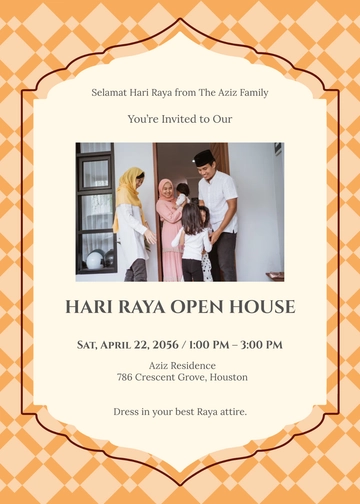 Hari Raya Open House Invitation Template - Edit Online & Download