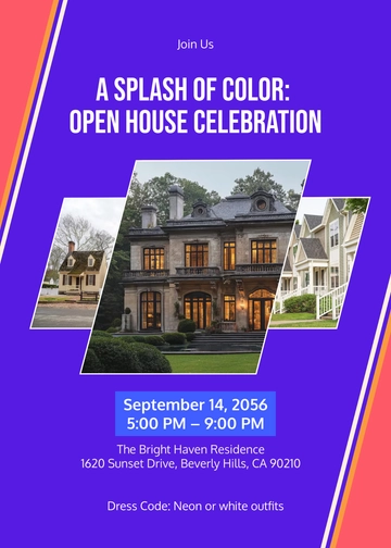 Colorful Open House Party Invitation Template - Edit Online & Download