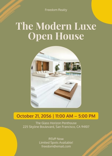 Modern Open House Event Invitation Template - Edit Online & Download