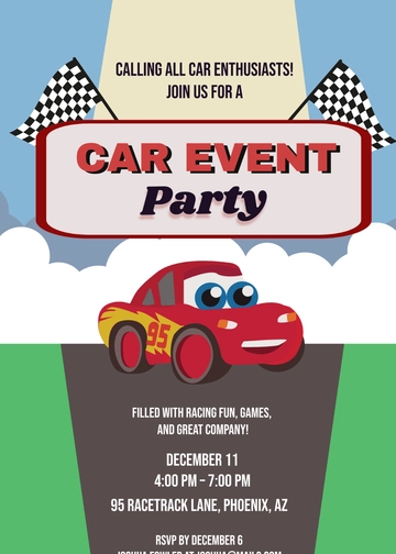 Lightning McQueen Car Invitation Template - Edit Online & Download