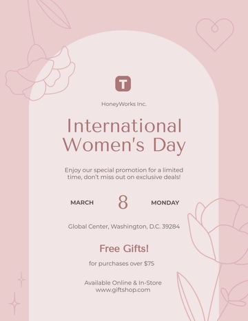 Aesthetic Women’s Day Promotional Flyer Template - Edit Online & Download